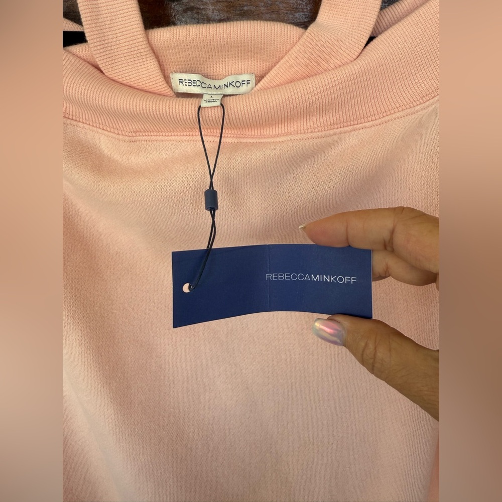 Rebecca Minkoff Light Pink Off-Shoulder Long Sleeve Demi Sweatshirt, Large, NWT - Picture 11 of 11